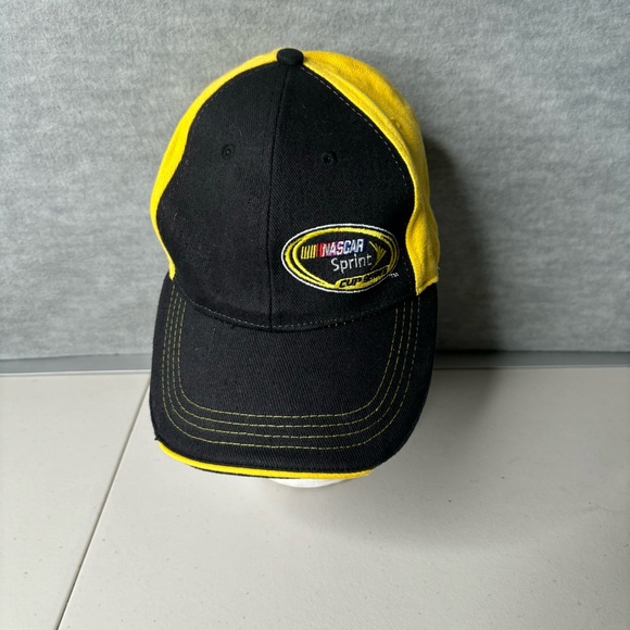 Nascar Sprint Cup Series Hat Spell Out Script Logo Strap Back Baseball Dad Cap - Picture 2 of 12